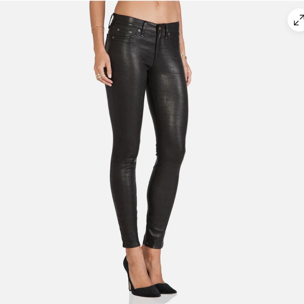 RAG & BONE The Leather Skinny Pants Size 27 SMALL